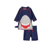 Shirt & Shorts BLUE SEVEN, Jungen, Gr. 116 (122), ultramarin, Jersey, Obermaterial: 85% Polyester, 15% Elasthan, bedruckt, unifarben, KOB Set-Artikel, Beach-Set für den Strandurlaub (81699412-116) ult
