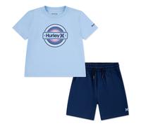 Shirt & Shorts HURLEY "HRLB GFX TEE & H2O-DRI SHORT S", Jungen, Gr. 98, midnight blau, Obermaterial: 56% Baumwolle, 44% Polyester. Obermaterial Hose: 89% Polyester, 11% Elasthan, KOB Set-Artikel, für 