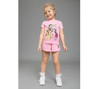 Shirt & Shorts KIDSWORLD "PRINCESS 2tlg. Set: Scheewitttchen, Ariel & Freundinnen - Disney", Mädchen, Gr. 128/134, pink, Single Jersey, Obermaterial: 100% Baumwolle, bedruckt, KOB Set-Artikel, aus Bau