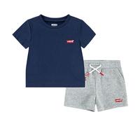 Shirt & Shorts LEVI'S KIDS "LVB BATWING TEE & KNIT SHORT S", Jungen, Gr. 6M68, blau (marineblaus), Obermaterial: 60% Baumwolle, 40% Polyester, KOB Set-Artikel, mit Markenlabel - supersoft (99249941-6M