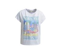 Shirt w roundneck + oversized shoulder Weiß S