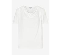 More & More T-Shirt mit Wasserfall-Ausschnitt in Offwhite, Größe 36
