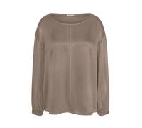 Shirtbluse ALBA MODA "Bluse Bluse", Damen, Gr. 46, beige (taupe), Obermaterial: 53% Cupro CUP. 47% Viskose CV., Modern, figurumspielend, Blusen (85233128-46) taupe