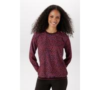 Shirtbluse ANISTON SELECTED, Damen, Gr. 40, rot (flieder, orange, schwarz), Crêpe, Obermaterial: 97% Polyester, 3% Elasthan, bedruckt, gemustert, figurumspielend hüftbedeckend, Rundhals, Bündchen, Blu