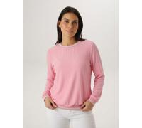 Shirtbluse ANISTON SELECTED, Damen, Gr. 42, rosa (pink), Web, Obermaterial: 97% Polyester, 3% Elasthan, unifarben, unifarben mit Farbeinsätzen, figurumspielend hüftbedeckend, Rundhals, Bündchen, Bluse
