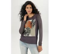 Shirtbluse ANISTON SELECTED, Damen, Gr. 46, grau (anthrazit, helloliv, schwarz, curry), Crêpe, Obermaterial: 100% Polyester. Rückenteil: 95% Viskose, 5% Elasthan. Ärmel: 95% Viskose, 5% Elasthan, bedr