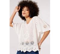 Shirtbluse APRICOT "Spitzentop", Damen, Gr. M/L (38/40), weiß, gewebt, Obermaterial: 100% Baumwolle CO., uni, V-Ausschnitt, Blusen, mit Stickereien (16907841-ML) weiß