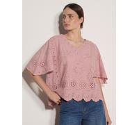 Shirtbluse APRICOT "Spitzentop", Damen, Gr. S/M (36/38), rot (koralle), gewebt, Obermaterial: 100% Baumwolle CO., uni, V-Ausschnitt, Blusen, mit Stickereien (14303855-SM) koralle