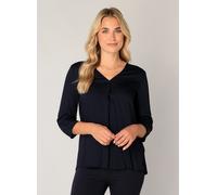 Shirtbluse BASE LEVEL, Damen, Gr. 38, blau (dunkelblau), Web, Obermaterial: 100% Viskose, unifarben, figurumspielend hüftbedeckend, V-Ausschnitt, mit Aufschlag 1-Knopf-Manschette mit Knöpfen,verstellb