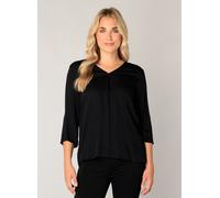 Shirtbluse BASE LEVEL, Damen, Gr. 40, schwarz, Web, Obermaterial: 100% Viskose, unifarben, figurumspielend hüftbedeckend, V-Ausschnitt, mit Aufschlag 1-Knopf-Manschette mit Knöpfen,verstellbar, Blusen