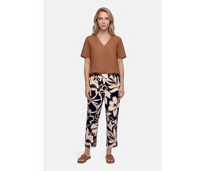 Shirtbluse BETTY BARCLAY "Damen kurzarm", Damen, Gr. 36, braun (classic nougat), Obermaterial: 83% Modal, 17% Polyester, figurumspielend normal, V-Ausschnitt, Blusen (52420907-36) classic nougat