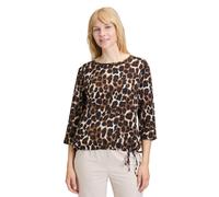 Shirtbluse BETTY & CO "Damen mit Print", Damen, Gr. 38, braun (braun, nature), Obermaterial: 56% Viskose, 44% Baumwolle, lässig geschnitten normal, Rundhals, Blusen (93813544-38) braun, nature
