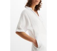 Shirtbluse BONPRIX "Oversize-Longbluse aus softem Musselin", Damen, Gr. 50, weiß, Obermaterial: 100% Baumwolle, oversize, Blusen Shirtbluse, Oversize-Passform, für warme Tage, aus weichem Musselin (43