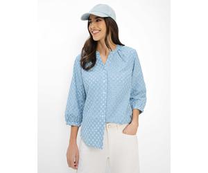 Shirtbluse BRAX "Style VELIA", Damen, Gr. 38, dunkelblau, Web, 100% Baumwolle, V-Ausschnitt, Blusen (99718726-38) dunkelblau