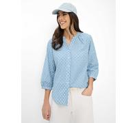 Shirtbluse BRAX "Style VELIA", Damen, Gr. 40, dunkelblau, Web, 100% Baumwolle, V-Ausschnitt, Blusen (99718726-40) dunkelblau