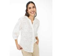 Shirtbluse BRAX "Style VELIA", Damen, Gr. 46, weiß, Web, 100% Baumwolle, V-Ausschnitt, Blusen (73910252-46) weiß