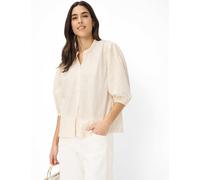 Shirtbluse BRAX "Style VIV", Damen, Gr. 48, hellbeige, Web, 80% Baumwolle, 20% Polyester, V-Ausschnitt, Blusen (15428953-48) hellbeige