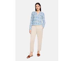 Shirtbluse CARTOON "Damen mit Muster", Damen, Gr. 36, blau (weiß, blau), Obermaterial: 100% Viskose, figurumspielend normal, V-Ausschnitt, Blusen (92948150-36) weiß, blau
