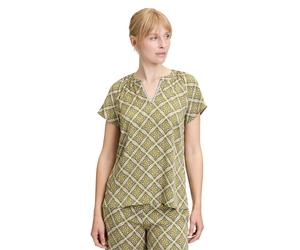 Shirtbluse CARTOON "Damen mit Muster", Damen, Gr. 38, bunt (grün, violett), Obermaterial: 100% Viskose, lässig geschnitten normal, U-Boot-Ausschnitt, Blusen (46475738-38) grün, violett