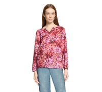 Shirtbluse CARTOON "Damen mit Raffung", Damen, Gr. 42, bunt (violett, rot), Obermaterial: 85% Viskose, 15% Polyamid, loose fit normal, V-Ausschnitt, Blusen (88082406-42) violett, rot