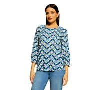 Shirtbluse CARTOON "Damen mit Schnürung", Damen, Gr. 34, blau, grün, Obermaterial: 100% Viskose, figurumspielend normal, Rundhals, Blusen (16792818-34) blau, grün