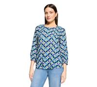 Shirtbluse CARTOON "Damen mit Schnürung", Damen, Gr. 36, blau, grün, Obermaterial: 100% Viskose, figurumspielend normal, Rundhals, Blusen (16792818-36) blau, grün