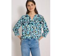 Shirtbluse CECIL, Damen, Gr. 3XL, bunt (urban dunkelblau), Stoff, 100% Viskose, gemustert, klassisch normal, Rundhals, Bündchen, Blusen, mit allover Print (73080664-XXXL) urban dunkelblau