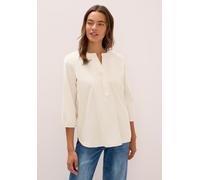 Shirtbluse CECIL, Damen, Gr. L (42), beige (oat milk beige), Web, 100% Baumwolle, unifarben, klassisch normal, Rundhals, Bündchen, Blusen, aus reiner Baumwolle (78062627-L) oat milk beige