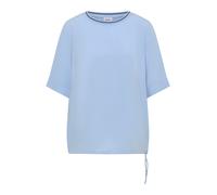 Shirtbluse CECIL, Damen, Gr. M (40), easy blau, Web, Obermaterial: 100% Viskose, unifarben, hüftlang, Rundhals, Blusen, Streifendetail am Ausschnitt, Viskosequalität (14412912-M) easy blau