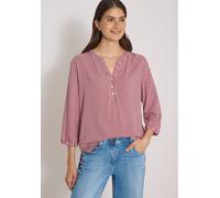 Shirtbluse CECIL, Damen, Gr. M (40), rot (russet rot), Stoff, 100% Viskose, gestreift, klassisch normal, Rundhals, Bündchen, Blusen, mit geschlitztem Rundhalsausschnitt (51729002-M) russet rot