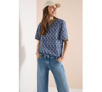Shirtbluse CECIL, Damen, Gr. M (40), universal blau, Web, Obermaterial: 100% Viskose, bedruckt, regular fit normal, Rundhals, Blusen Shirtbluse, mit All-Over Print, Topseller (38957142-M)