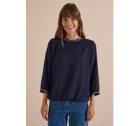 Shirtbluse CECIL, Damen, Gr. M (40), urban dunkelblau, Stoff, 100% Viskose, unifarben, klassisch normal, Rundhals, elastischer Bund, Blusen, aus softer Viskose (56249227-M) urban dunkelblau