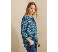Shirtbluse CECIL, Damen, Gr. S (38), blau (universal blau), Web, 100% Baumwolle, bedruckt, normal normal, Rundhals, Bündchen, Blusen, mit 3/4 Ärmeln (68464145-S) universal blau