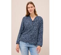 Shirtbluse CECIL, Damen, Gr. S (38), blau (urban dunkelblau), Stoff, 100% Viskose, gemustert, normal normal, Rundhals, elastischer Bund, Blusen, aus softer Viskose (55129849-S) urban dunkelblau