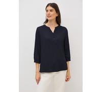 Shirtbluse CECIL, Damen, Gr. S (38), blau (urban dunkelblau), Stoff, 56% Viskose, 43% Polyester, 1% Elasthan, unifarben, normal normal, V-Ausschnitt, abgesteppt, Blusen, aus elastischem Materialmix (4