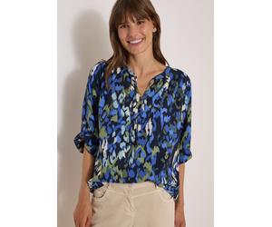 Shirtbluse CECIL, Damen, Gr. S (38), bunt (urban dunkelblau), Stoff, 100% Viskose, gemustert, klassisch normal, Rundhals, abgesteppt, Blusen, im Tunika-Style (86719702-S) urban dunkelblau