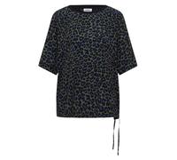 Shirtbluse CECIL, Damen, Gr. S (38), grün (dried olive grün), Web, Obermaterial: 100% Viskose, hüftlang, Rundhals, Blusen, mit Animal-Print, Rundhalsausschnitt, Viskose (35808118-S) dried olive grün