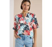 Shirtbluse CECIL, Damen, Gr. S (38), light alabaster weiß, Web, Obermaterial: 100% Viskose, geblümt, lässig geschnitten hüftbedeckend, Rundhals, abgesteppte Kante, Blusen, Kurzarm Sommerbluse mit Spli