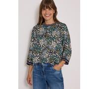 Shirtbluse CECIL, Damen, Gr. S (38), urban dunkelblau, Stoff, 100% Viskose, gemustert, normal normal, Rundhals, elastischer Bund, Blusen, aus softer Viskose (85423802-S) urban dunkelblau