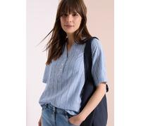 Shirtbluse CECIL, Damen, Gr. XL (44), blouse blau, Web, 100% Baumwolle, gestreift, klassisch normal, Rundhals, abgesteppt, Blusen, aus reiner Baumwolle (29256260-XL) blouse blau