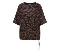 Shirtbluse CECIL, Damen, Gr. XL (44), braun (creamy mocha), Web, Obermaterial: 100% Viskose, hüftlang, Rundhals, Blusen, mit Animal-Print, Rundhalsausschnitt, Viskose (30555013-XL) creamy mocha