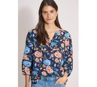 Shirtbluse CECIL, Damen, Gr. XL (44), bunt (urban dunkelblau), Stoff, 100% Viskose, geblümt, klassisch normal, Rundhals, elastischer Bund, Blusen, mit 3/4 Ärmeln (20825205-XL) urban dunkelblau