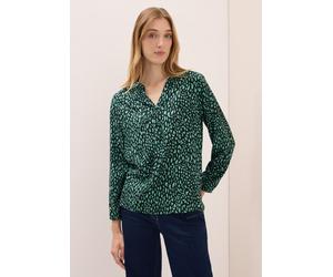 Shirtbluse CECIL, Damen, Gr. XL (44), ink grün, Stoff, 100% Viskose, gemustert, normal normal, Rundhals, elastischer Bund, Blusen, aus softer Viskose (73745619-XL) ink grün