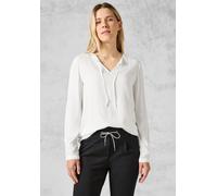 Shirtbluse CECIL, Damen, Gr. XL (44), weiß (vanilleweiß), Stoff, 100% Viskose, unifarben, gerade normal, Rundhals, Bündchen, Blusen, aus softer Viskose (62910642-XL) vanilleweiß