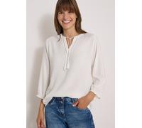 Shirtbluse CECIL, Damen, Gr. XS (36), weiß (vanilleweiß), Stoff, 100% Viskose, unifarben, normal normal, Rundhals, abgesteppt, Blusen, aus softer Viskose (44485604-XS) vanilleweiß