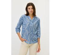 Shirtbluse CECIL, Damen, Gr. XXL (46), blau (deep pastel blau), Web, 100% Baumwolle, bedruckt, normal normal, V-Ausschnitt, abgesteppt, Blusen, Feel Good Fit (88773263-XXL) deep pastel blau