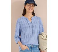 Shirtbluse CECIL, Damen, Gr. XXL (46), blouse blau, Web, 100% Baumwolle, gestreift, klassisch normal, Rundhals, Bündchen, Blusen, mit 3/4 Ärmeln (95404466-XXL) blouse blau
