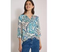 Shirtbluse CECIL, Damen, Gr. XXL (46), bunt (vanilleweiß), Stoff, 100% Viskose, gemustert, klassisch normal, Rundhals, Bündchen, Blusen, mit 3/4 Ärmeln (70209201-XXL) vanilleweiß