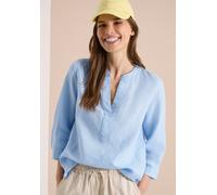 Shirtbluse CECIL, Damen, Gr. XXL (46), fresh water blau, Web, 100% Leinen, unifarben, klassisch normal, Rundhals, Bündchen, Blusen, aus Leinen (98323019-XXL) fresh water blau