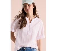 Shirtbluse CECIL, Damen, Gr. XXL (46), light blush rose, Web, 100% Baumwolle, gestreift, klassisch normal, Rundhals, abgesteppt, Blusen, aus reiner Baumwolle (19896350-XXL) light blush rose